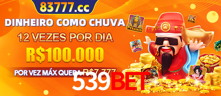 Banner do programa de recompensas Recomende para amigos do 539bet, detalhando os bônus por convidar amigos, com prêmios que chegam a R$288.888.