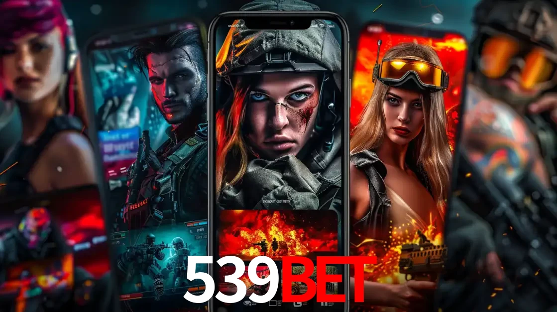 Montagem de telas de celular mostrando diversos personagens, masculinos e femininos, de um jogo de tiro, ilustrando a diversidade de equipes de e-sports para apostar no 539bet.