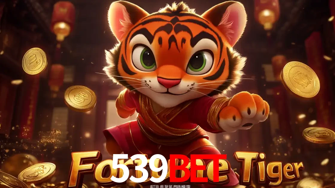 O carismático mascote do jogo de slot Fortune Tiger, um tigre fofo em pose de artes marciais, pronto para trazer sorte e multiplicadores de ganhos no cassino online 539bet.